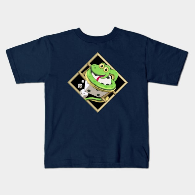 snake green Kids T-Shirt by leader